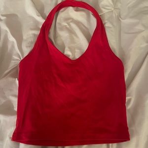 Red halter top